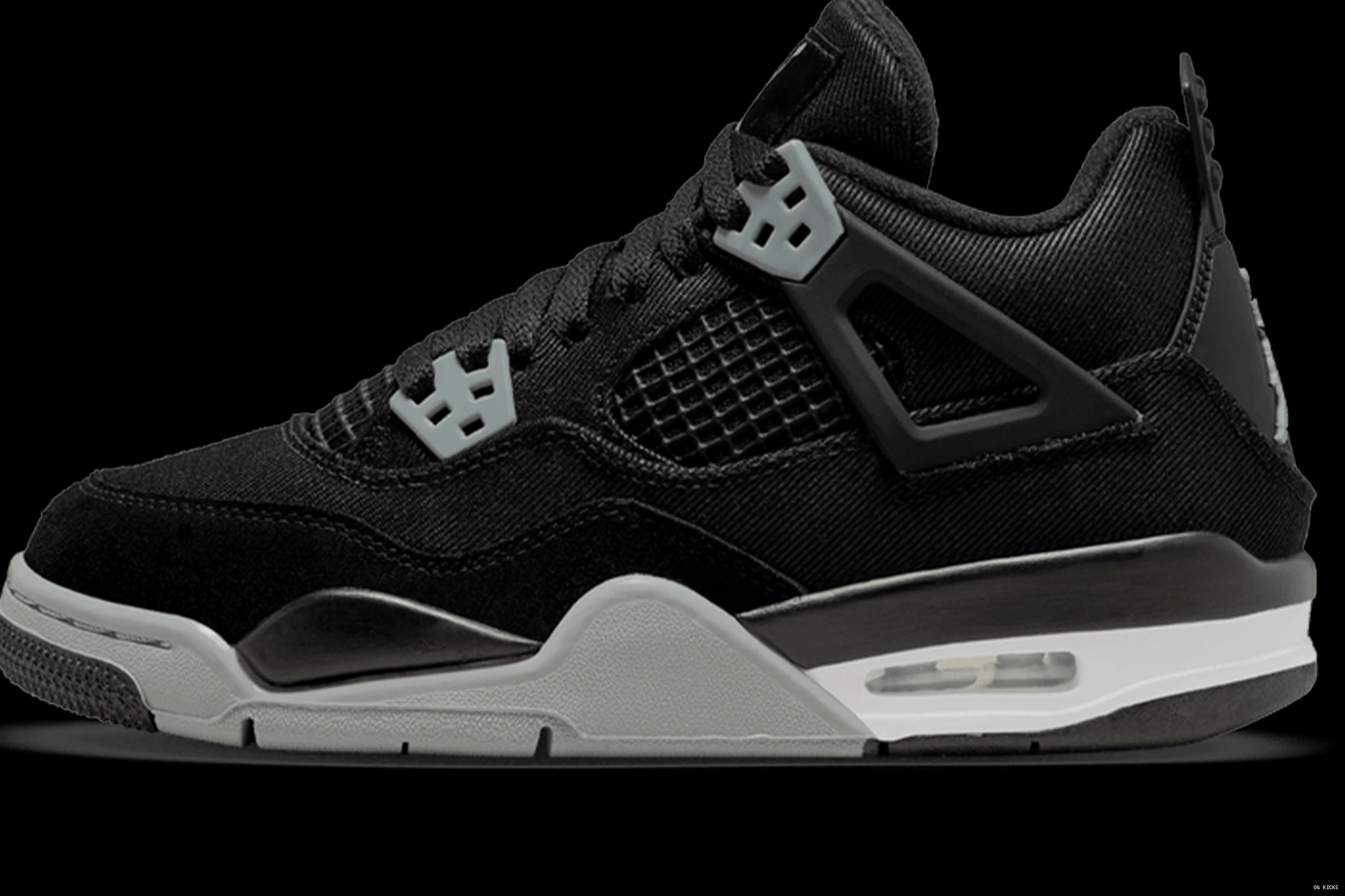 Air 4 Jordan Black GS Canvas Retro 0710